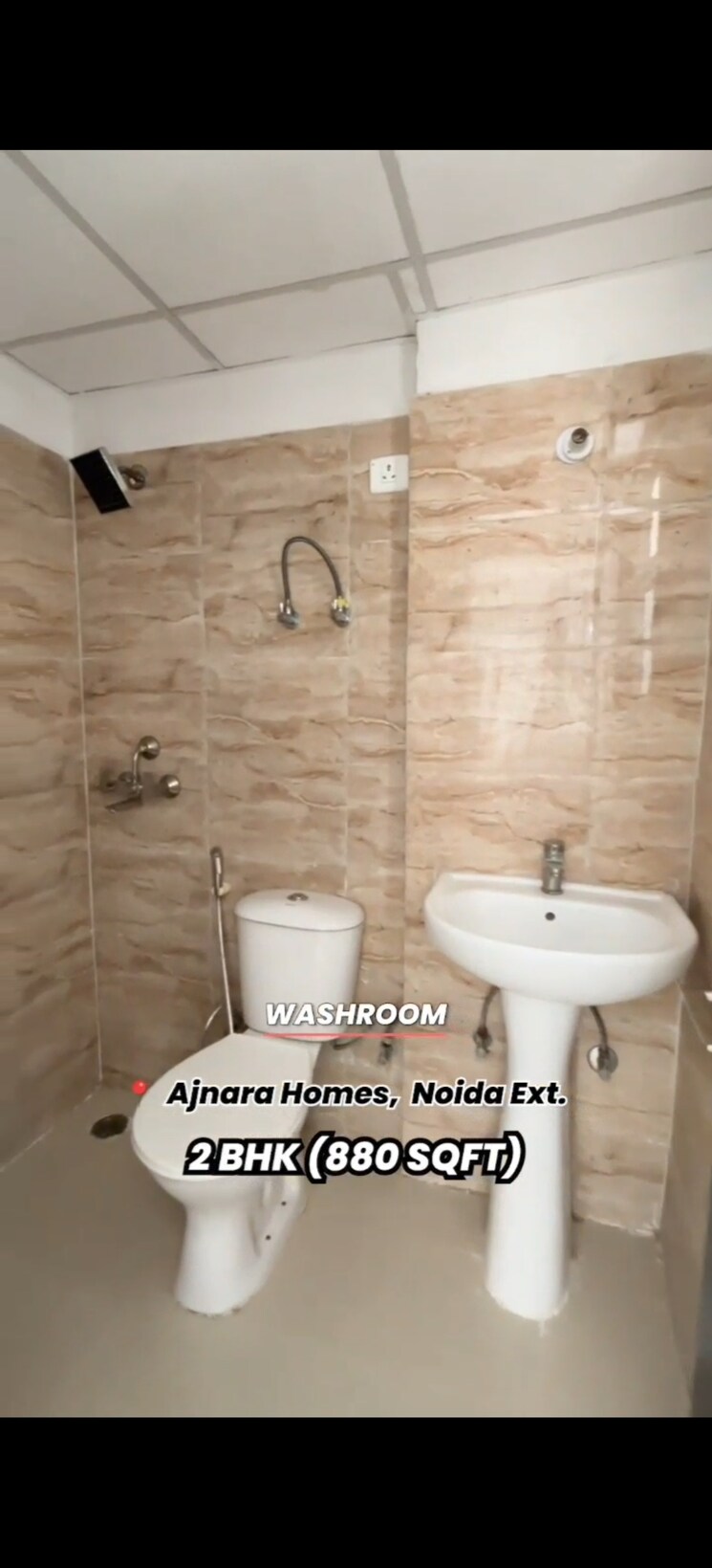 Bathroom, ajnara-homes 2 Bedroom 880 Sq.Ft. Apartment In Sector 16b Greater Noida Greater Noida 8967905