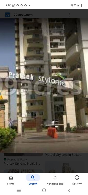 3 BHK Apartment For Rent in Prateek Stylome, Sector 45