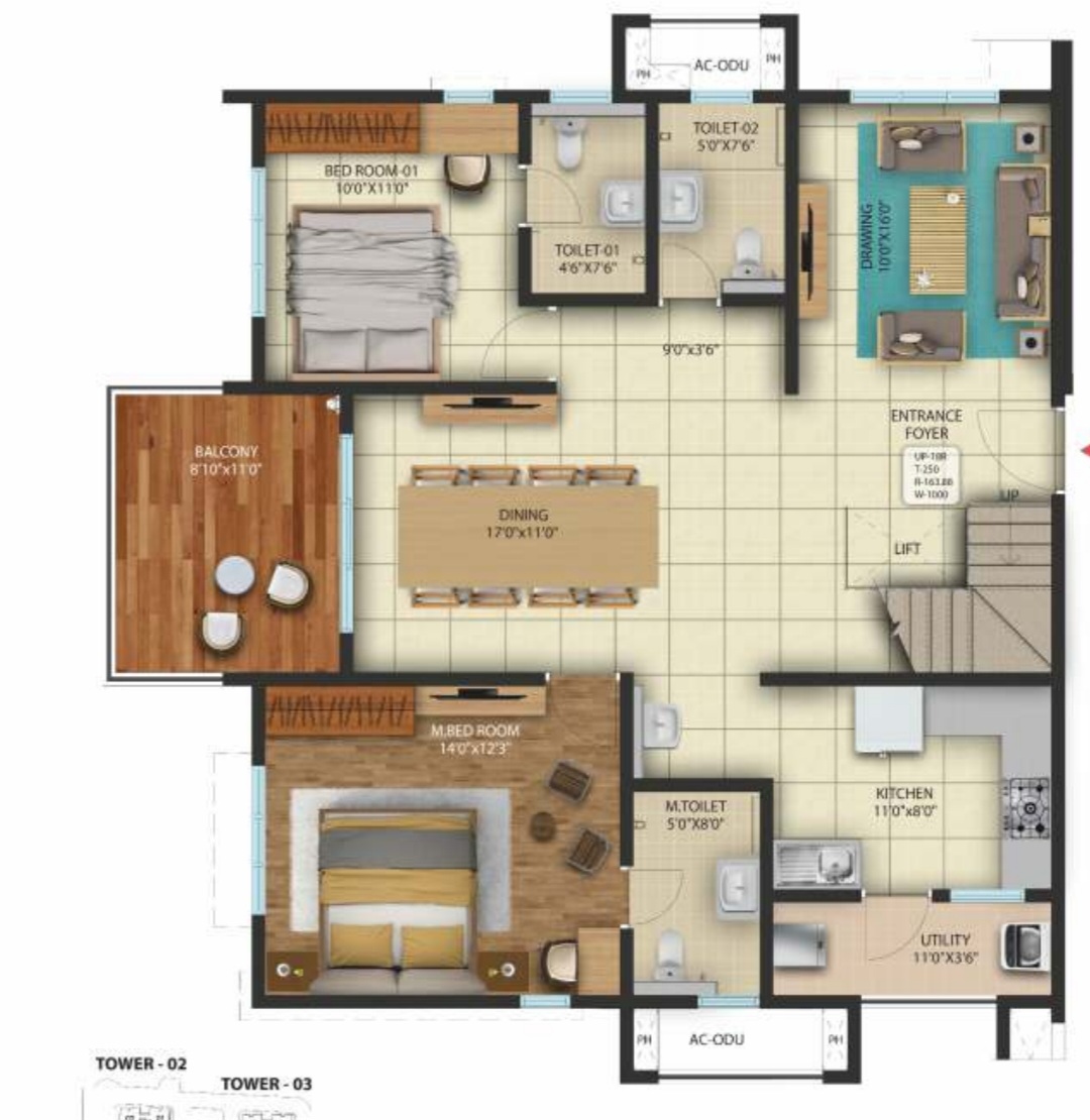 4 BHK + Pooja Room Apartment For Sale in Cybercity Rainbow Vistas Rock Gardens