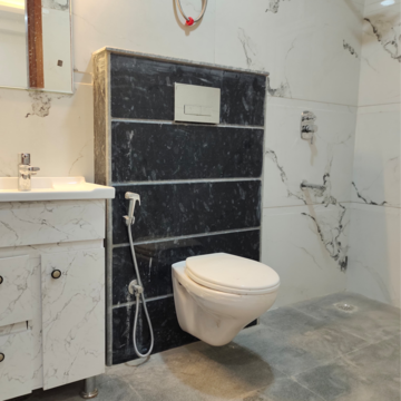 Bathroom in 3 BHK Builder Floor at Palm Residency Chhatarpur, Rajpur Khurd Extension – for Rent