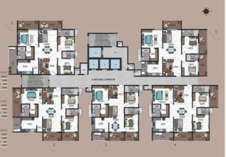 Floor Plan, candeur-crescent 3 Bedroom 2567 Sq.Ft. Apartment In Serilingampally Hyderabad 8969321