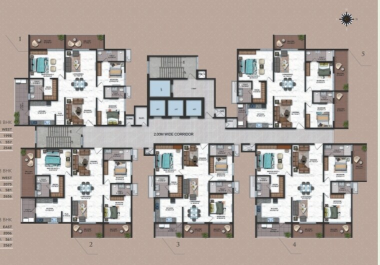 Floor Plan, candeur-crescent 3 Bedroom 2567 Sq.Ft. Apartment In Serilingampally Hyderabad 8969321