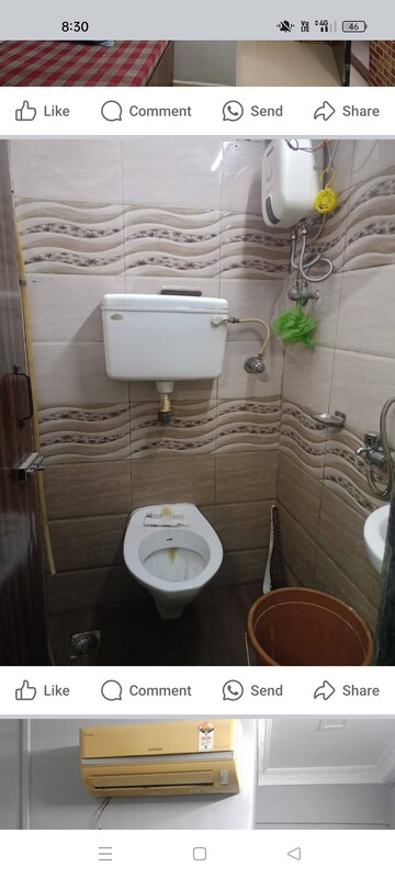Bathroom in 2 BHK Apartment at Frances CHS, Orlem – for Rent