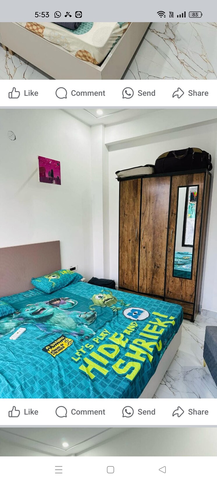 Bedroom, frances-chs 2 Bedroom 550 Sq.Ft. Apartment In Orlem Mumbai 8969867