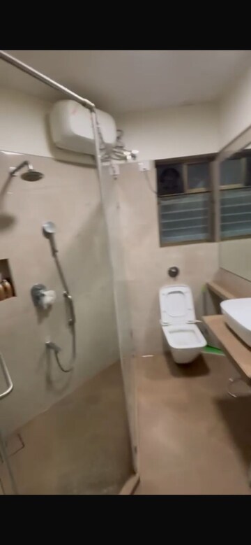 Bathroom in 3 BHK Apartment at Shapoorji Pallonji The Designate, Khar West – for Rent