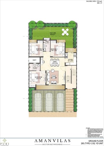 3 BHK Apartment For Rent in Puri Aman Vilas, Sector 89
