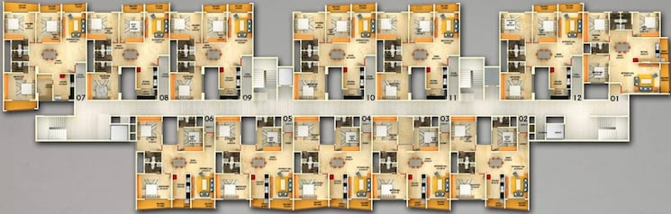 Floor Plan, ds-max-skycity 3 Bedroom 2674 Sq.Ft. Apartment In Thanisandra Bangalore 8970489