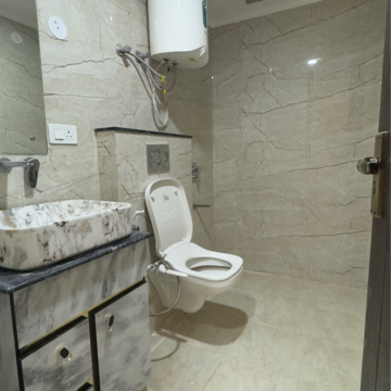 Bathroom in 3 BHK Builder Floor at Chattarpur – for Rent