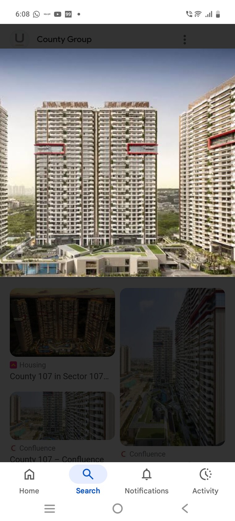 Exterior View, aba-county-107 4 Bedroom 3501 Sq.Ft. Apartment In Sector 107 Noida 8972346