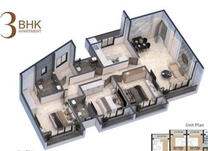 Floor Plan in 3 BHK Apartment at Bhakti The Pinnacle, Nalasopara West – for Sale
