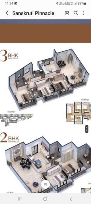 Floor Plan in 3 BHK Apartment at Bhakti The Pinnacle, Nalasopara West – for Sale