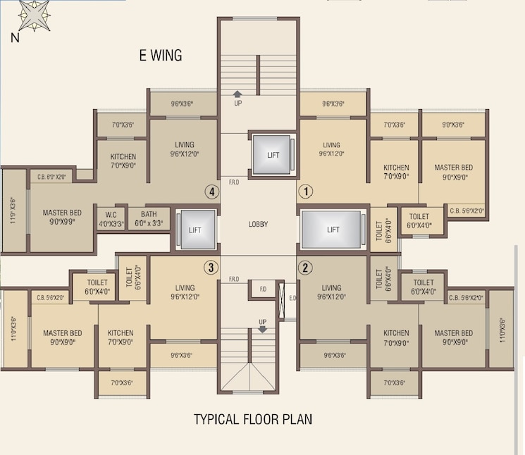 Floor Plan, pnk-winstone 1 Bedroom 447 Sq.Ft. Apartment In Mira Road Thane 8972756