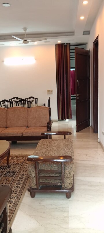 Living Room in 3 BHK Builder Floor at Boutique Residential Apartment, Greater Kailash I – for Rent