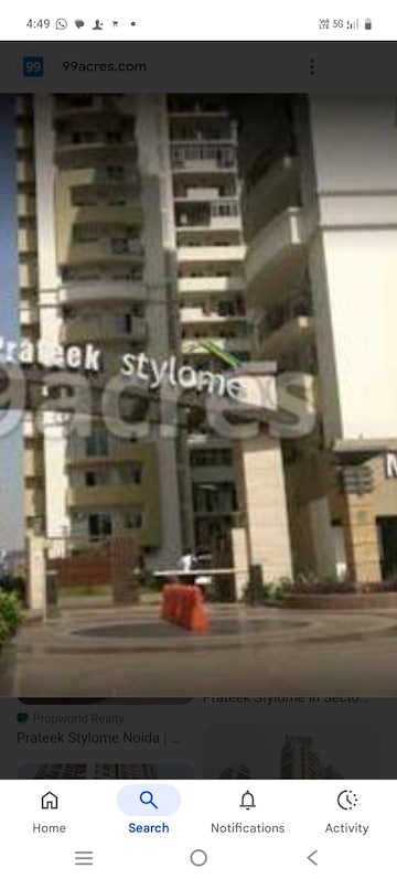 3 BHK Apartment For Sale in Prateek Stylome, Sector 45