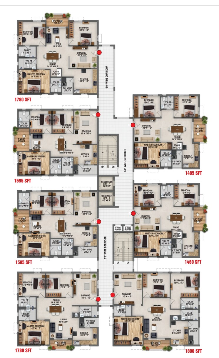 Floor Plan, rk-oxygen-valley 3 Bedroom 1920 Sq.Ft. Villa In Mallampet Hyderabad 8973320