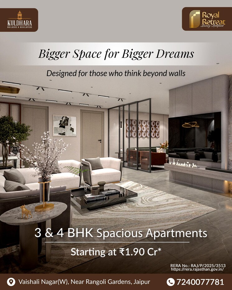 Living Room, vaishali nagar 4 Bedroom 3690 Sq.Ft. Apartment In Vaishali Nagar Jaipur 8973428