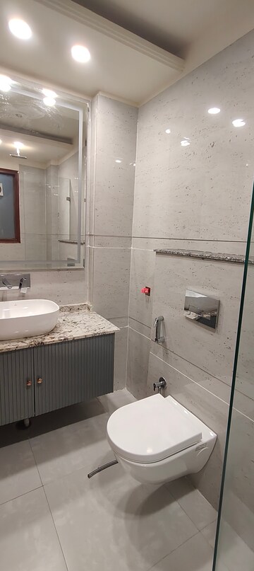 Bathroom in 3 BHK Builder Floor at Chattarpur – for Rent