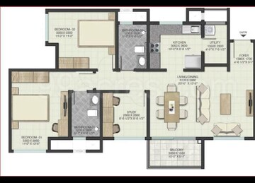 Floor Plan in 3 BHK Apartment at Krishna Nagar – for Sale
