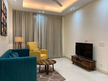 Living Room in 3 BHK Builder Floor at Ansal Sushant Apartments, Sushant Lok I – for Rent