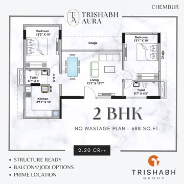 2 BHK Apartment For Sale in Trishabh Greens, Chembur