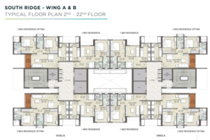 Floor Plan in 2 BHK Apartment at Kalpataru Vivant, Jogeshwari East – for Sale