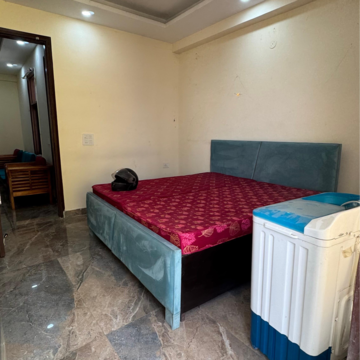 Bedroom in 2 BHK Builder Floor at Palm Residency Chhatarpur, Rajpur Khurd Extension – for Rent