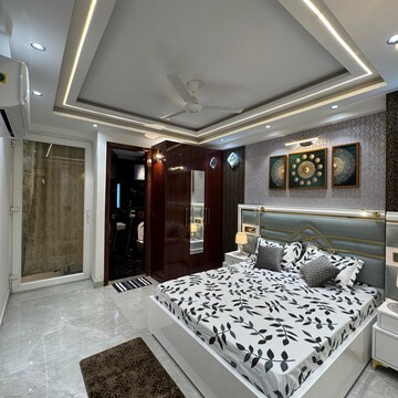 Bedroom in 2 BHK Builder Floor at Palm Residency Chhatarpur, Rajpur Khurd Extension – for Rent