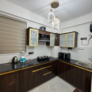 Kitchen in 2 BHK Builder Floor at Palm Residency Chhatarpur, Rajpur Khurd Extension – for Rent