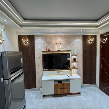 Living Room in 2 BHK Builder Floor at Palm Residency Chhatarpur, Rajpur Khurd Extension – for Rent