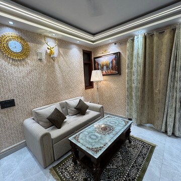 Living Room in 2 BHK Builder Floor at Palm Residency Chhatarpur, Rajpur Khurd Extension – for Rent