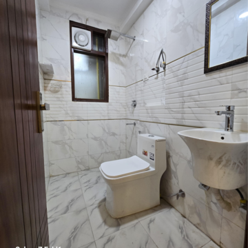 Bathroom in 3 BHK Builder Floor at Risland Sky Mansion, Chattarpur – for Rent