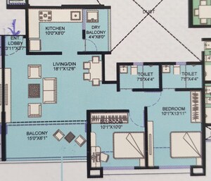 Floor Plan in 2 BHK Apartment at Aishwaryam Comfort Gold, Akurdi – for Sale