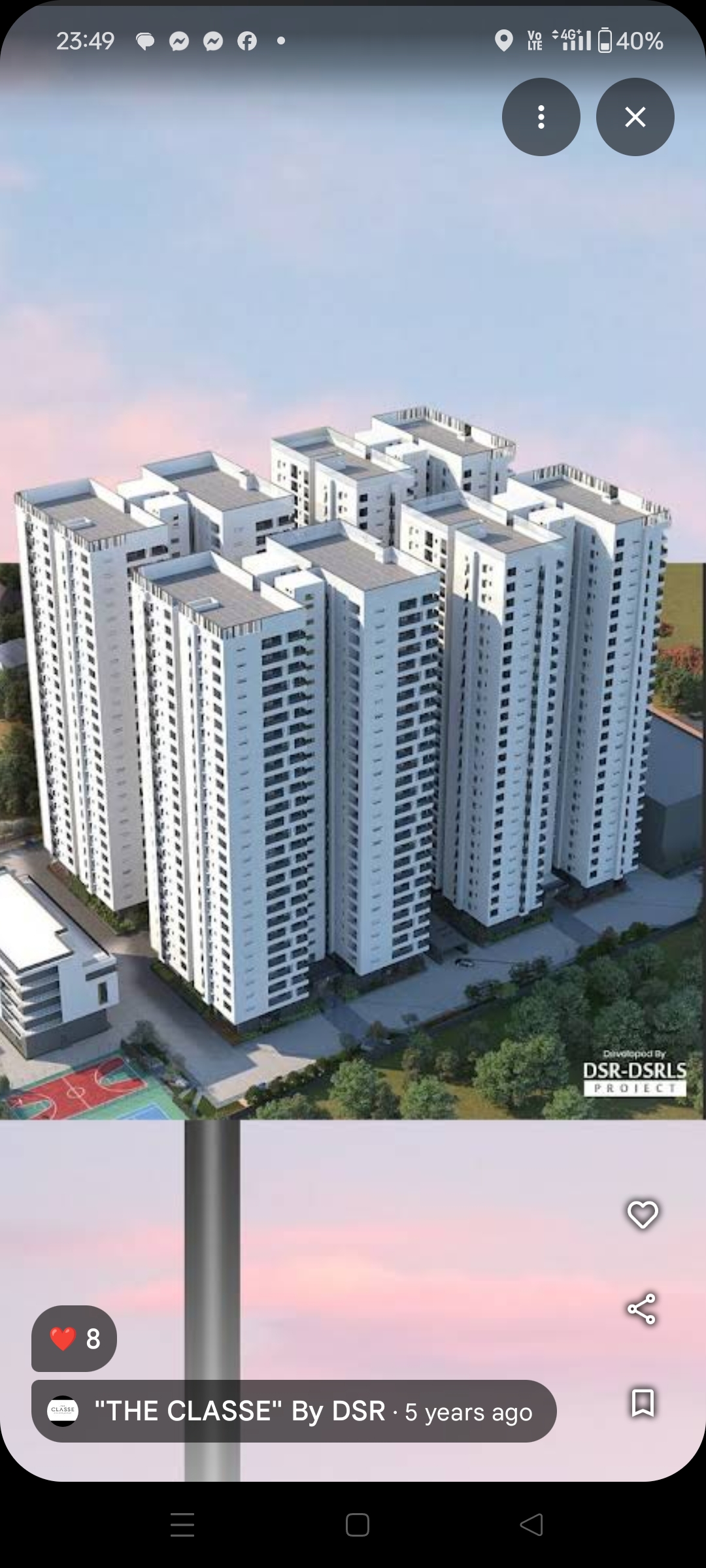 4 BHK + Pooja Room Apartment For Rent in DSR The Classe