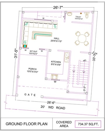 Floor Plan in 3 BHK Independent House at Gangotri Vihar – for Sale