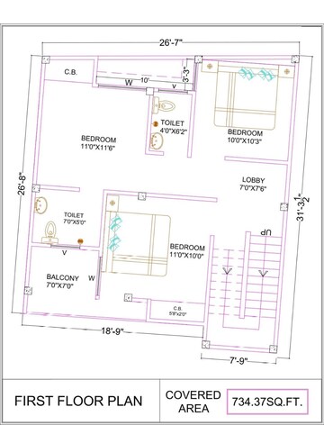 Floor Plan in 3 BHK Independent House at Gangotri Vihar – for Sale