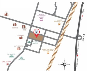 2 BHK Apartment – Map Location View at Mihan - for Sale
