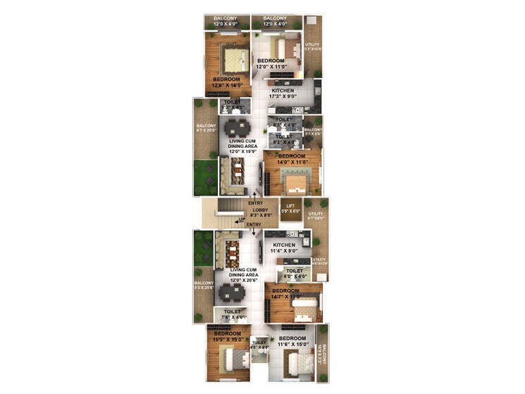 Floor Plan, new manish nagar 3 Bedroom 1900 Sq.Ft. Apartment In New Manish Nagar Nagpur 8980480
