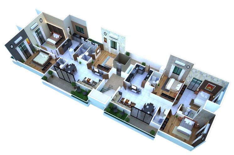 Floor Plan, new manish nagar 3 Bedroom 1900 Sq.Ft. Apartment In New Manish Nagar Nagpur 8980480