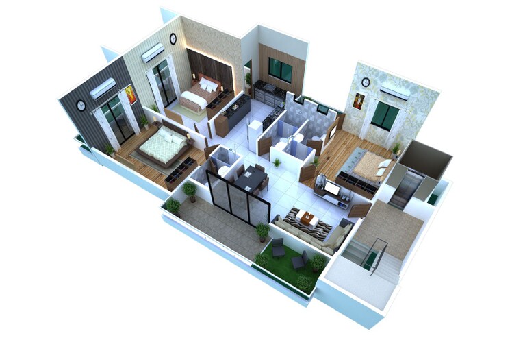 Floor Plan, new manish nagar 3 Bedroom 1900 Sq.Ft. Apartment In New Manish Nagar Nagpur 8980480