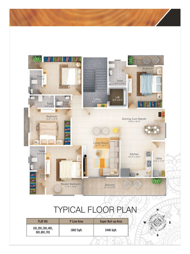 Floor Plan, suyog nagar 4 Bedroom 2450 Sq.Ft. Apartment In Suyog Nagar Nagpur 8980609