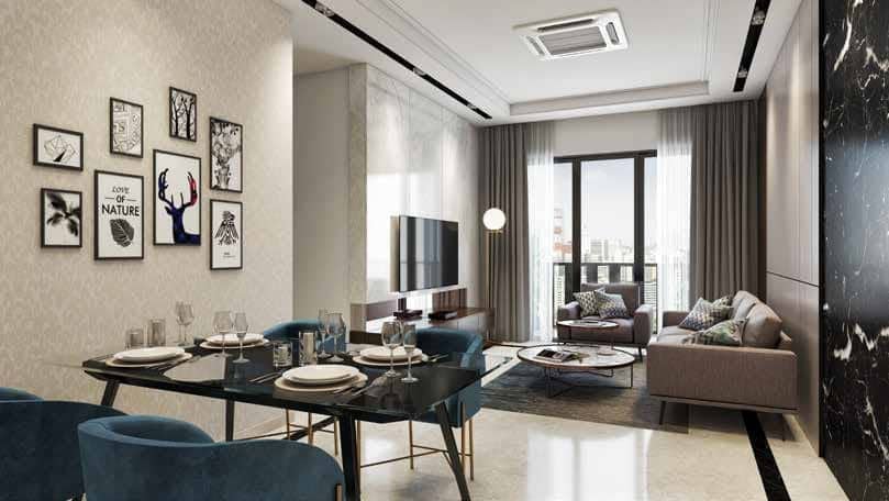 2 BHK + Pooja Room 709 Sq.Ft. Apartment in Ajmera Crosstown One