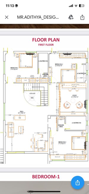 Floor Plan in 5 BHK Villa at Nizampet – for Sale