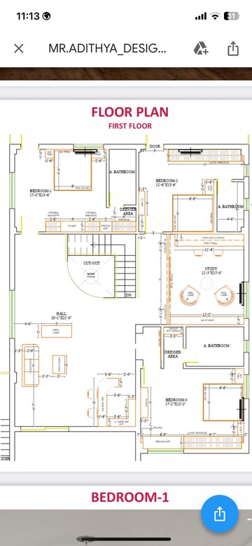 Floor Plan in 5 BHK Villa at Nizampet – for Sale