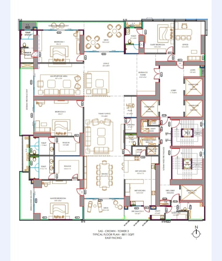 Floor Plan, sas-crown 4 Bedroom 8811 Sq.Ft. Apartment In Kokapet Hyderabad 8982961