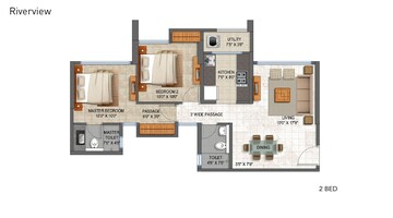 Floor Plan in 2 BHK Apartment at Lodha Splendora, Ghodbunder Road – for Sale