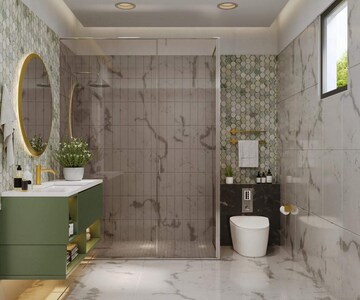 Attached Bathroom in 1 BHK Apartment at The Century Garden, Bhankrota – for Sale