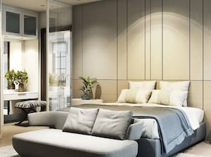 Bedroom in 3.5 BHK Builder Floor at MRG Crown, Sector 106 – for Sale