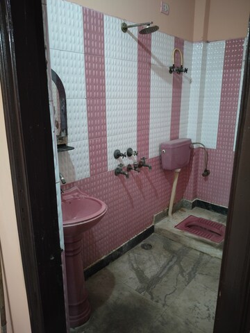 Bathroom in 1 RK Builder Floor at Cosmic Residency Apartment, Ashok Nagar – for Rent