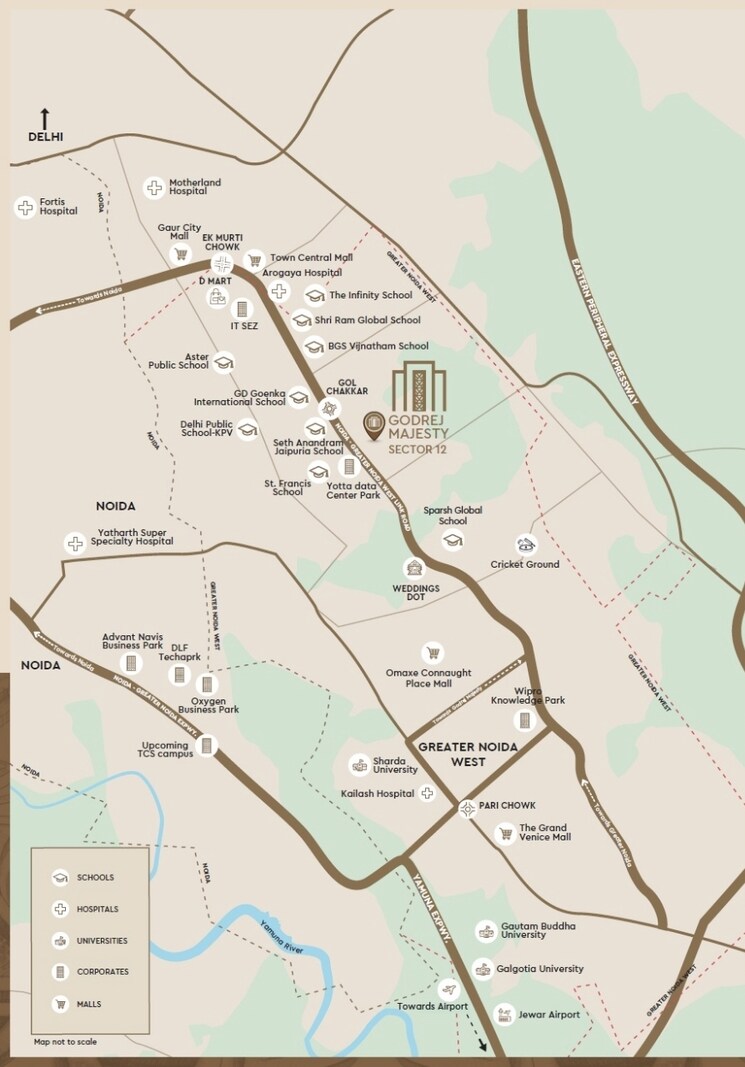 Map Location, godrej-majesty 4 Bedroom 2580 Sq.Ft. Apartment In Sector 12 Greater Noida Greater Noida 8985452