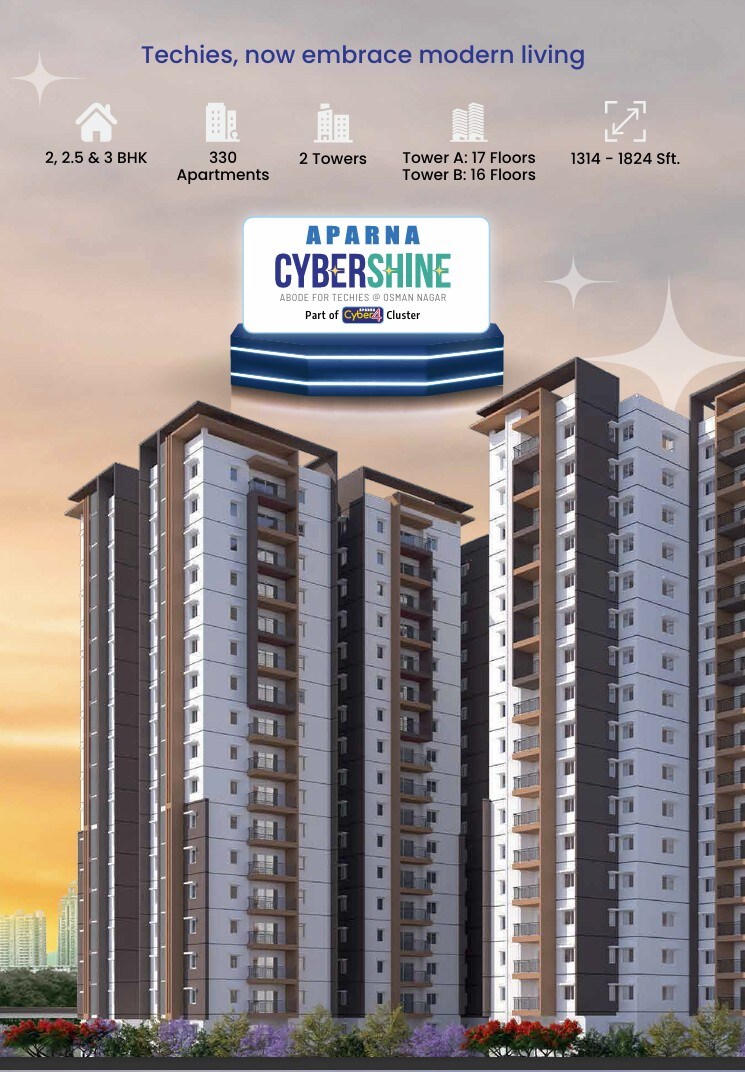 Exterior View, aparna-cyber-shine 2 Bedroom 1325 Sq.Ft. Apartment In Osman Nagar Hyderabad 8986732